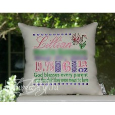 Lilies - Birth Announcement Pillow